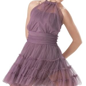 Weissman Lavender Halter Dress